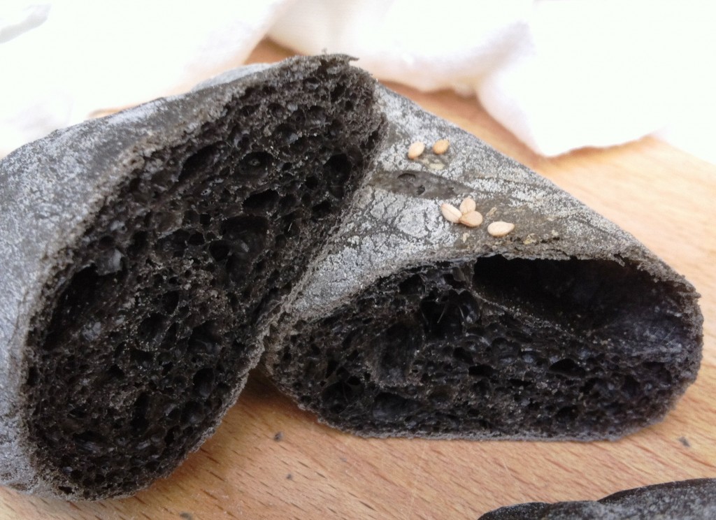 Squid Ink &amp; Sesame Baguettes with Homemade Harissa Butter - thelittleloaf