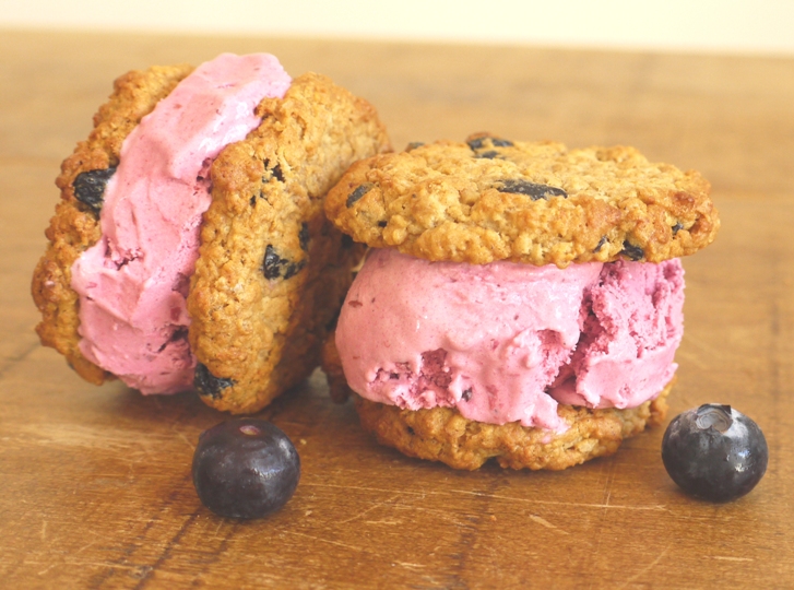 Blueberry ice cream sandwiches 