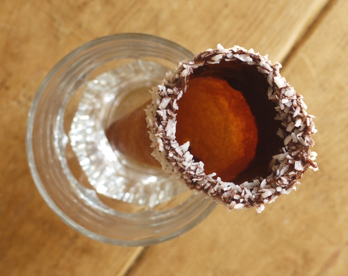 Chocolate Coconut Ice Cream Cones 