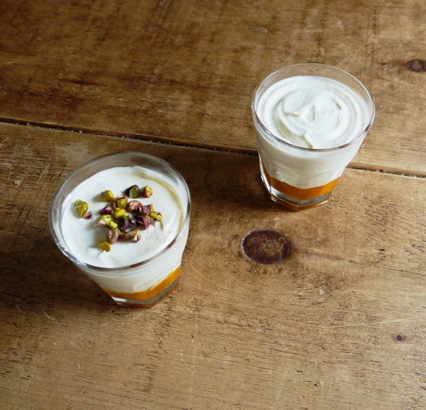 Honeyed Yoghurt Mousse with Thyme Apricot Compote