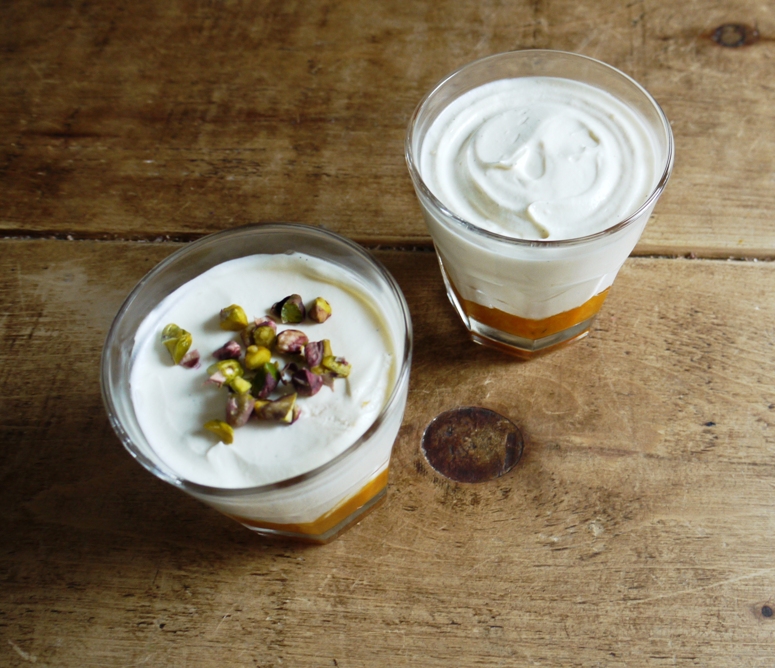 Honeyed Yoghurt Mousse with Thyme Apricot Compote