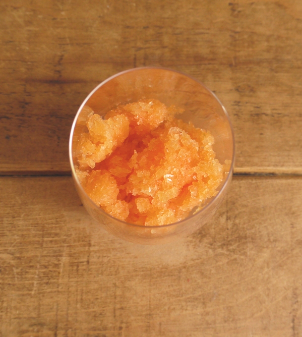 Chamomile Cantaloupe Granita with Lime Yoghurt Mousse 