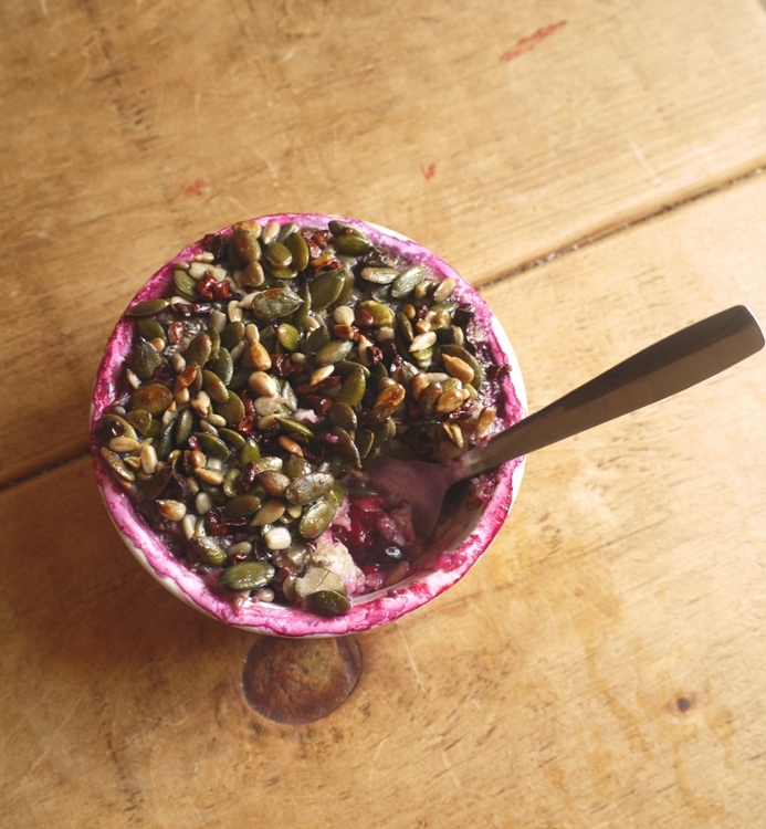 Baked Blueberry, Blackberry & Coconut Oatmeal 