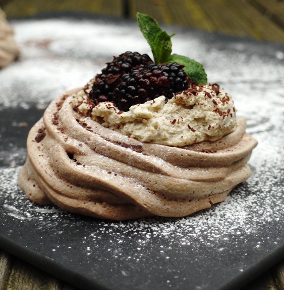 Chocolate Chestnut Meringue Nests