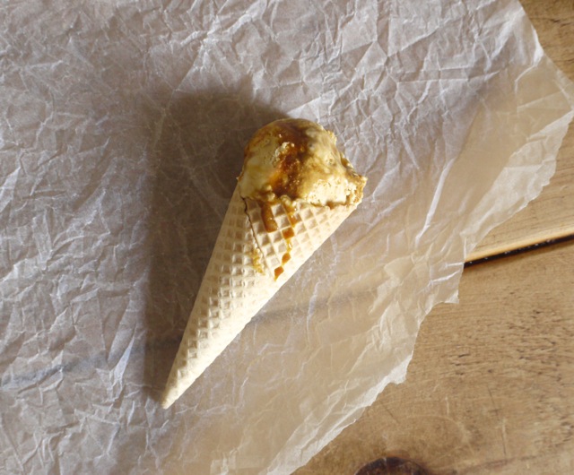 Honeycomb ice cream cone