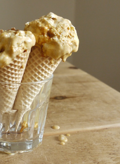 Honeycomb ice cream cone