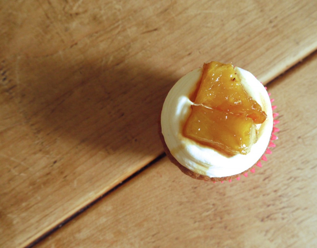 Caramelized pineapple + ginger cupcakes