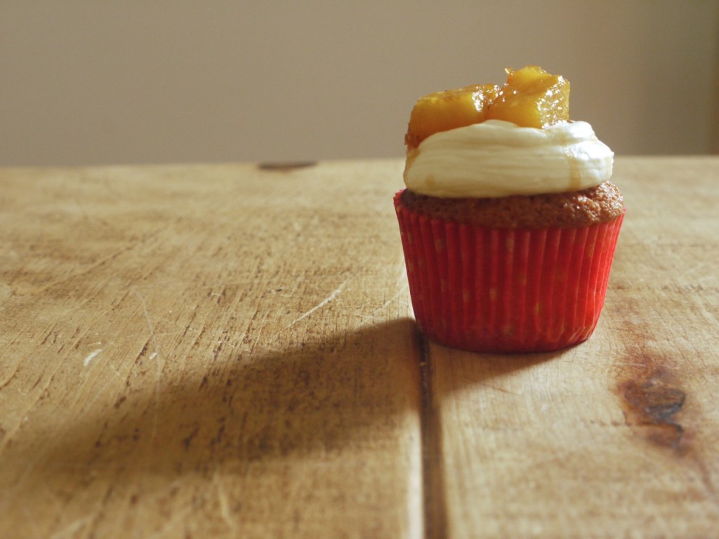Caramelized pineapple + ginger cupcakes