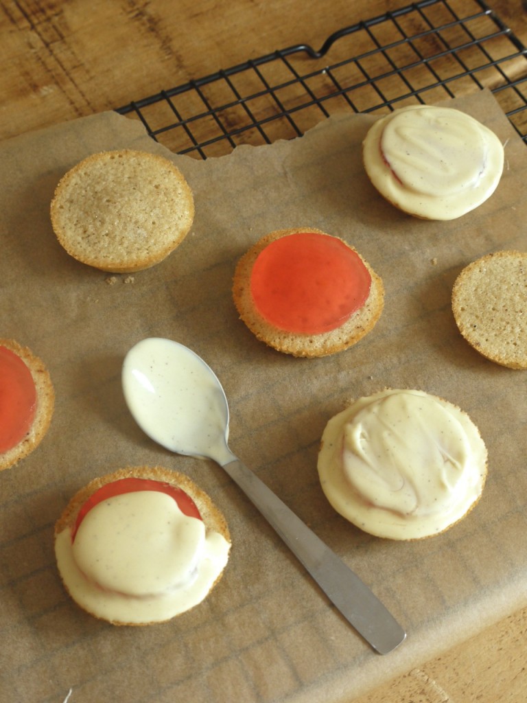 Rhubarb White Chocolate Jaffa Cakes