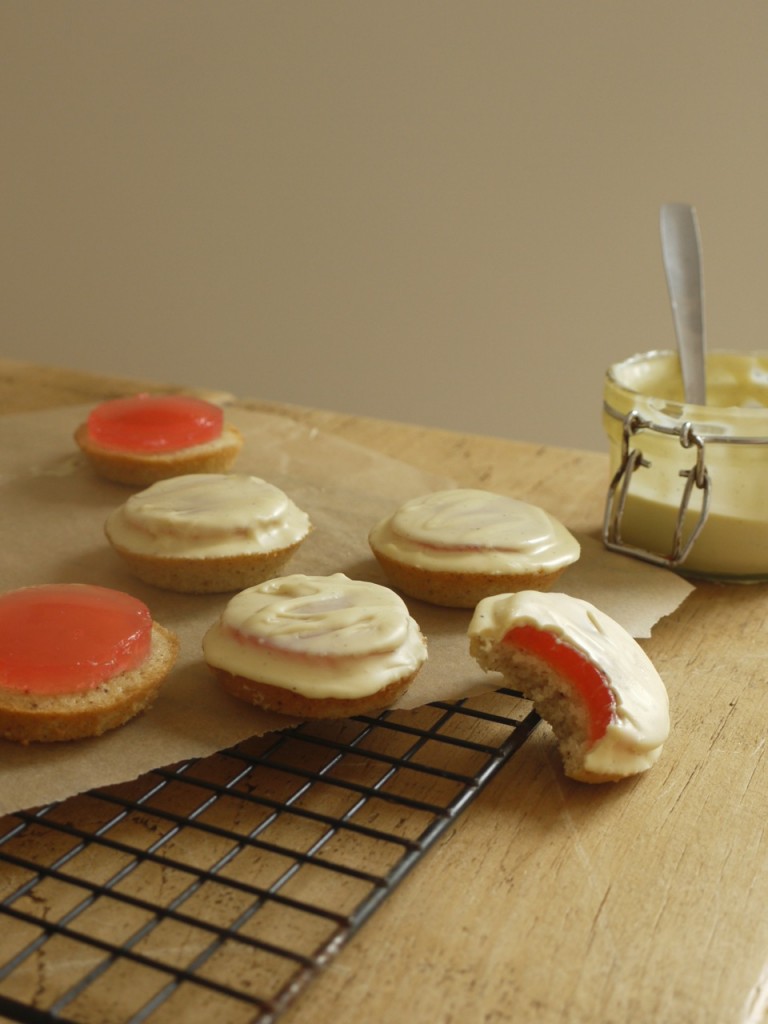 Rhubarb White Chocolate Jaffa Cakes Recipe