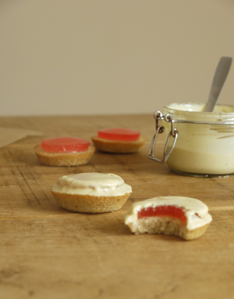 Rhubarb White Chocolate Jaffa Cakes