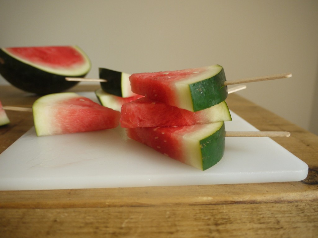 Watermelon ice lollies