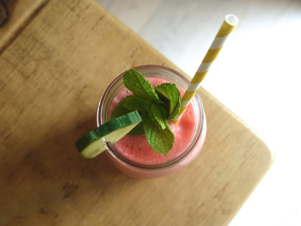 Watermelon cucumber mint juice