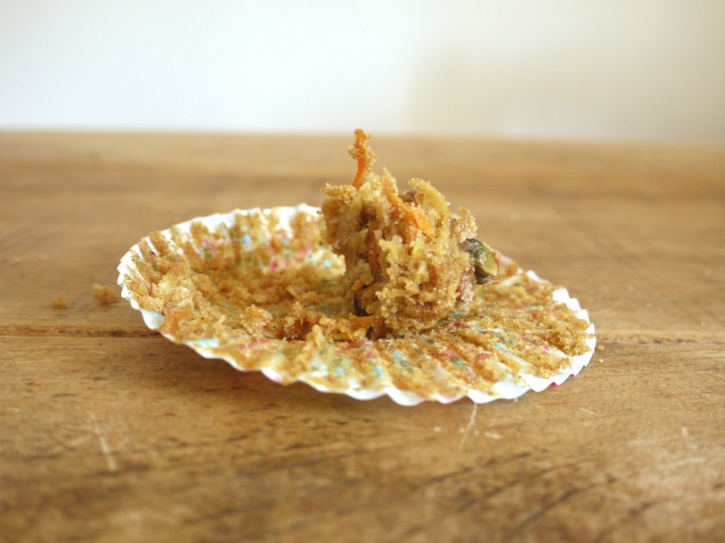 Carrot Apple Crumble Muffin crumbs