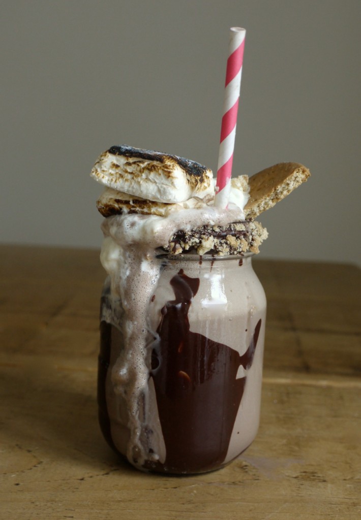 Chocolate Toasted Marshmallow Milkshakes