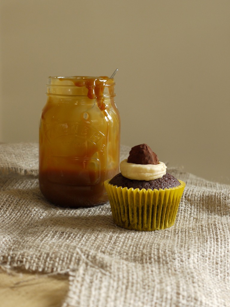 Chocolate Cupcakes with Caramel Buttercream