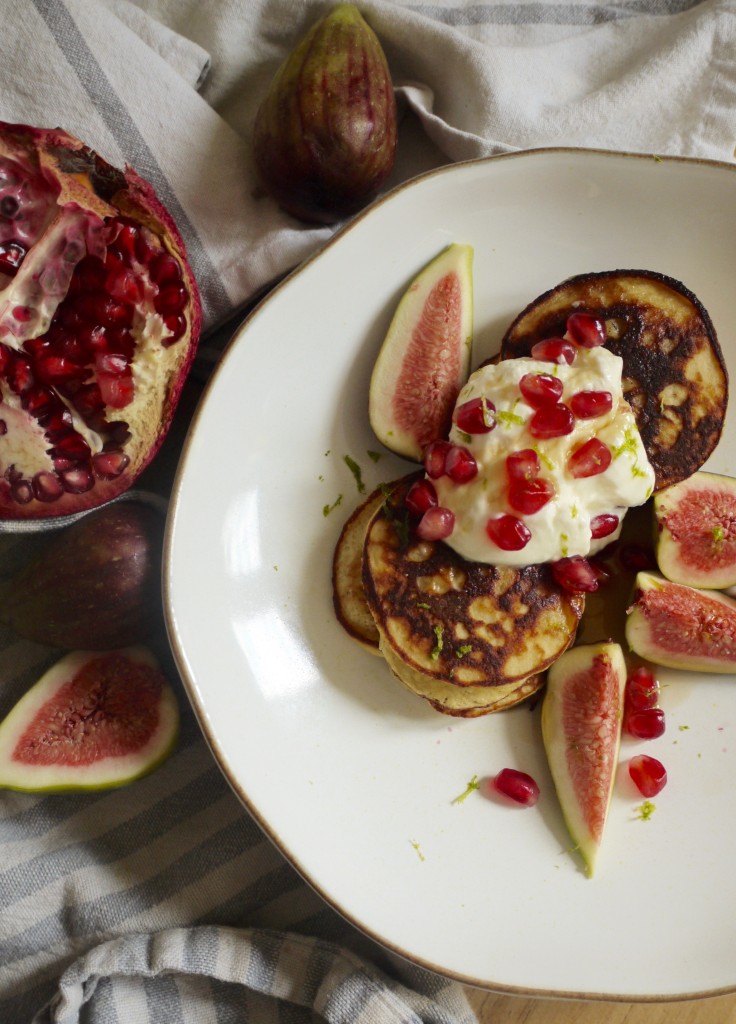 Coconut Pancakes with Pomegranate & Figs