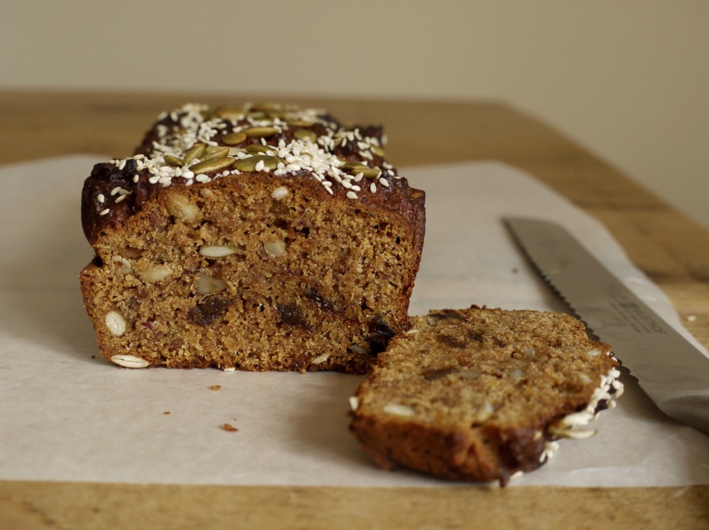 Date, Apricot & Walnut Loaf Cake Slice