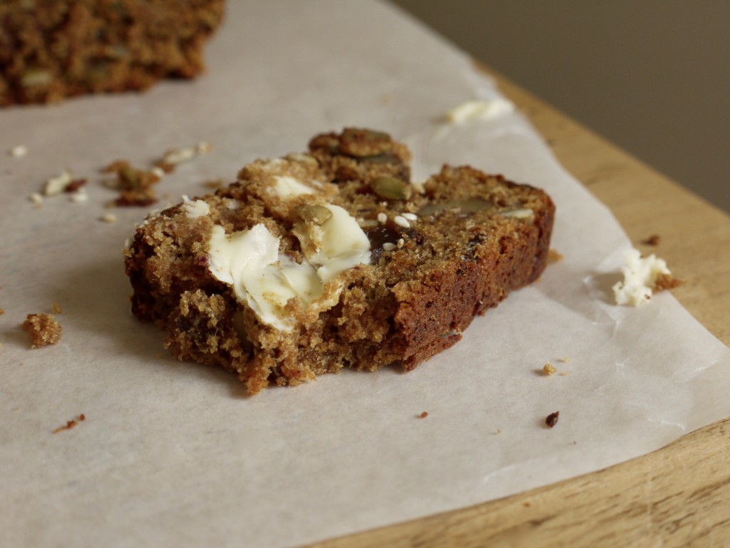 Date, Apricot & Walnut Loaf Cake with Butter