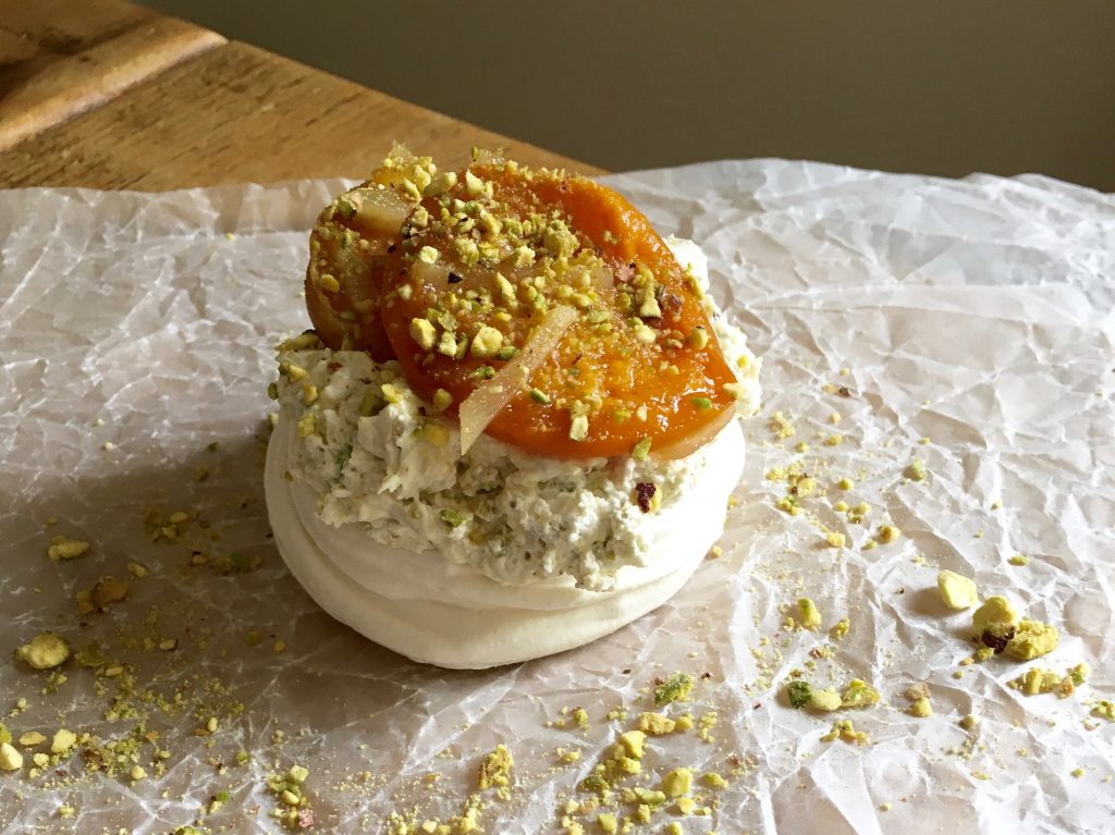 Apricot, Stem Ginger & Pistachio Meringues 