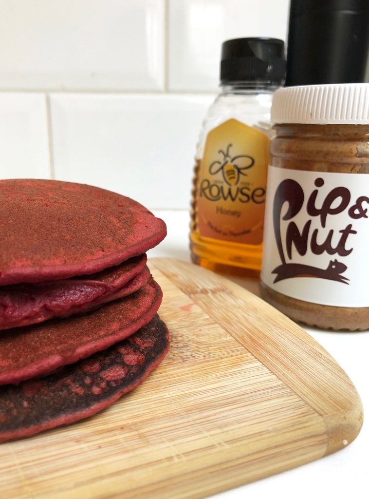 Beetroot pancake stack